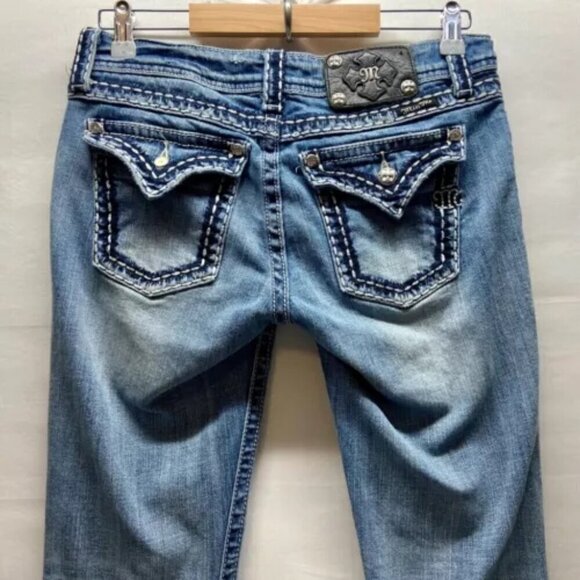 Miss Me Jeans Women's Sz 27 Blue Easy Boot JE5014E2R Missing Button Please Read - Picture 4 of 15